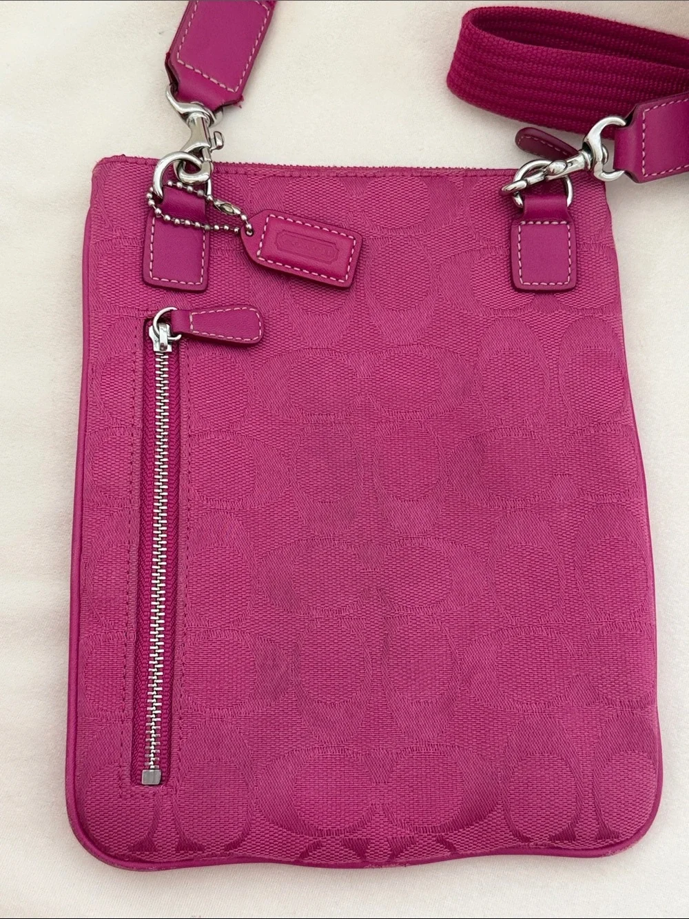 Coach Pink Signature Crossbody Pouch